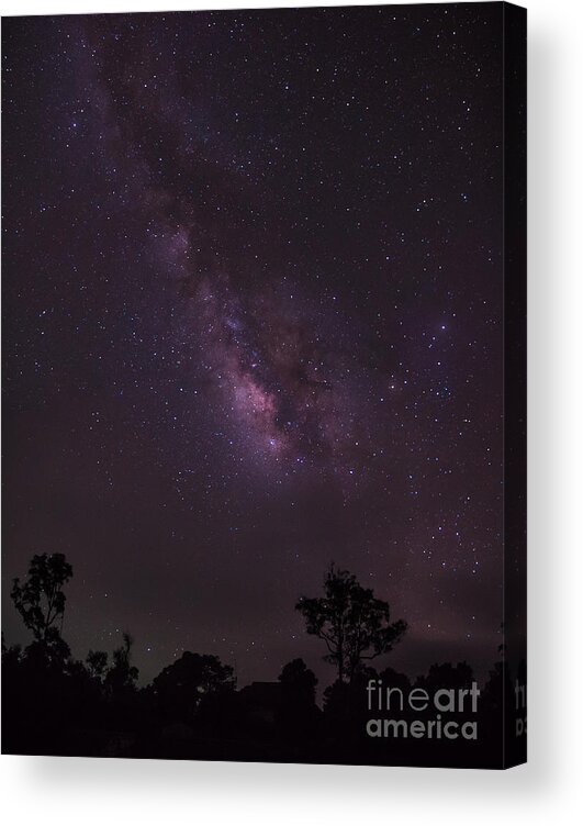Beauty Acrylic Print featuring the photograph Milky Way and galaxy. by Tosporn Preede