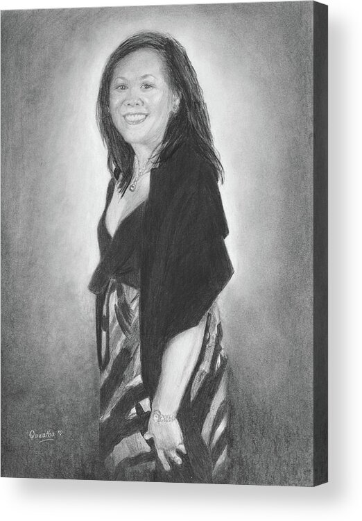 Millicent Acrylic Print featuring the drawing Millicent by Quwatha Valentine