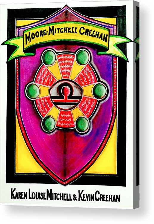 Family Crest Acrylic Print featuring the painting Mitchell-Creehan Ancestral Healing Family Crest by AHONU Aingeal Rose