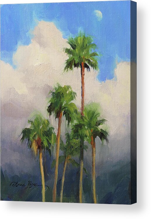 Island Acrylic Print featuring the painting Moonrise Over Maui by Anna Rose Bain