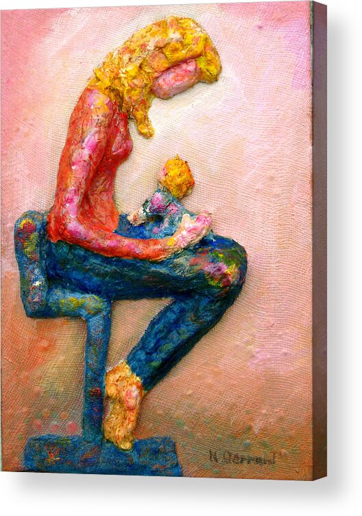 Mother And Child Acrylic Print featuring the painting Mother Bonding I by Naomi Gerrard