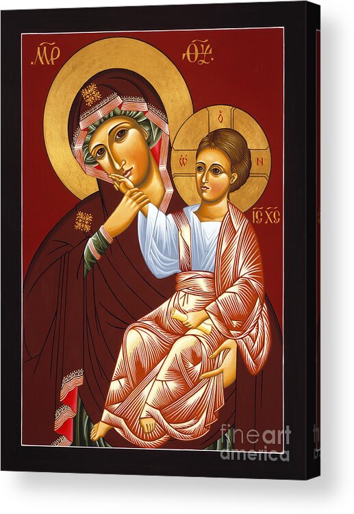Mother Of God Of Vatopedi Acrylic Print featuring the painting Mother of God of Vatopedi 015 by William Hart McNichols