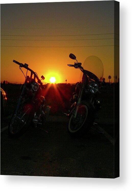 Orcinus Fotograffy Acrylic Print featuring the photograph Motorcycle Sunset by Kimo Fernandez