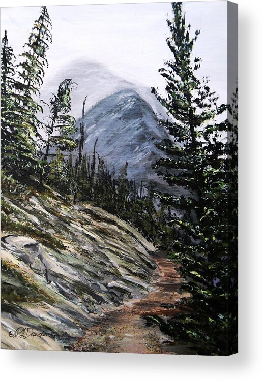 Mountain Acrylic Print featuring the painting Mountain Pathway by Pat Davidson