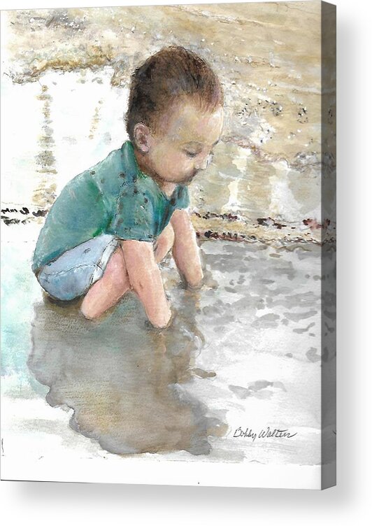 Boy Acrylic Print featuring the painting Mud Baby by Bobby Walters