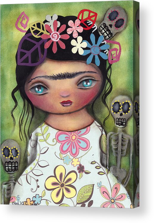 Day Of The Dead Acrylic Print featuring the painting Muertos Fest by Abril Andrade