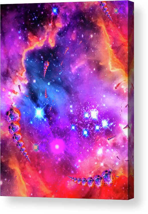 Space Acrylic Print featuring the photograph Multi colored space chaos by Matthias Hauser