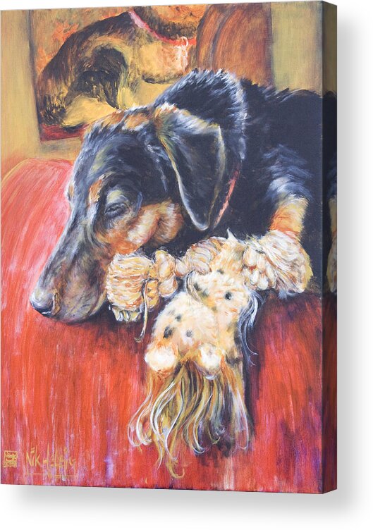 Dog Acrylic Print featuring the painting Murphy VIII by Nik Helbig