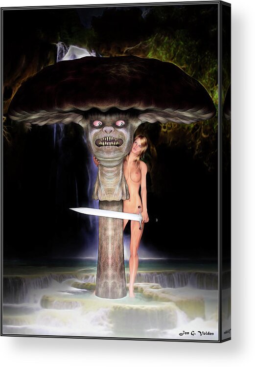 Mushroom Acrylic Print featuring the digital art Mushroom Stew by Jon Volden
