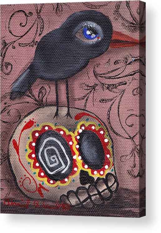 Day Of The Dead Acrylic Print featuring the painting My Friend by Abril Andrade