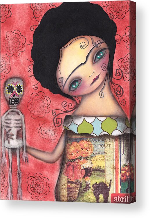 Frida Kahlo Acrylic Print featuring the painting My Puppet by Abril Andrade