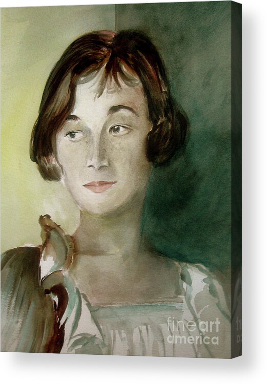 Watercolor Acrylic Print featuring the painting Nanny by Allison Ashton