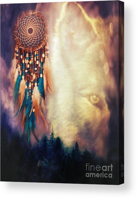 Native Lands Acrylic Print featuring the digital art Native Lands by Maria Urso