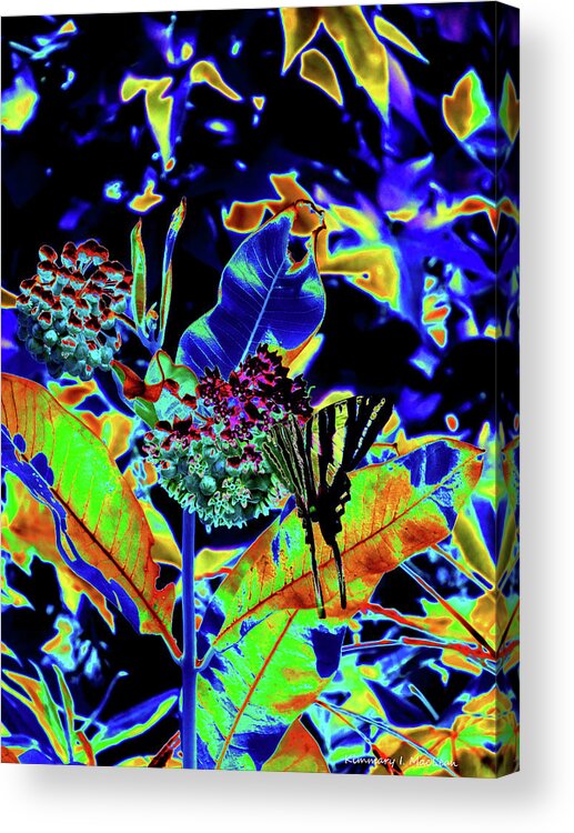 Neon Acrylic Print featuring the digital art Neon Nature by Kimmary MacLean