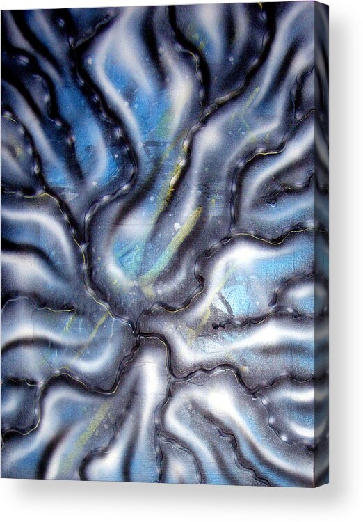 Brain Acrylic Print featuring the painting NervousbrainVein by Leigh Odom