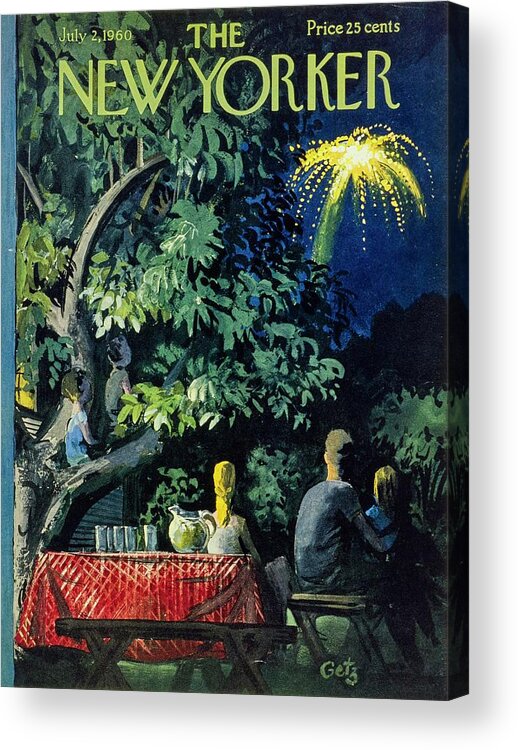 Illustration Acrylic Print featuring the painting New Yorker July 2 1960 by Arthur Getz