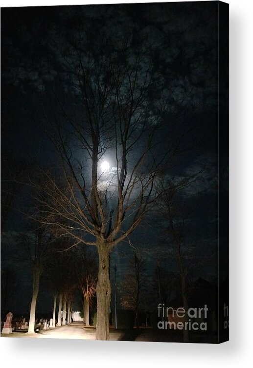 Night Acrylic Print featuring the photograph Night At The Graveyard by Diamante Lavendar