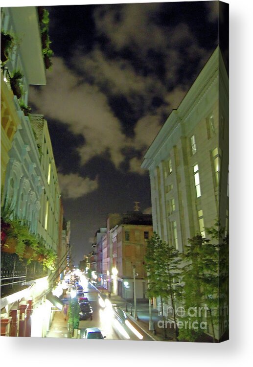 New Orleans Acrylic Print featuring the photograph Night Clouds by Joy Tudor