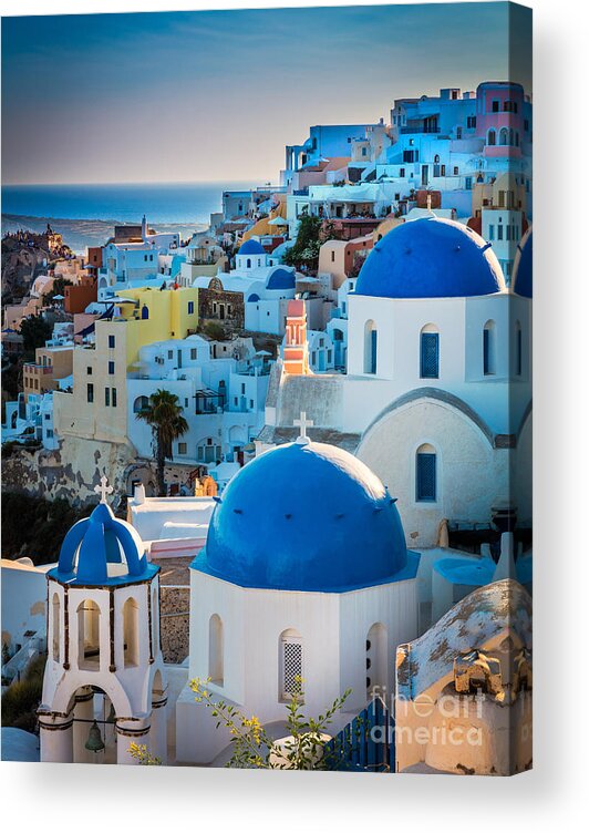 Aegean Sea Acrylic Print featuring the photograph Oia Town by Inge Johnsson