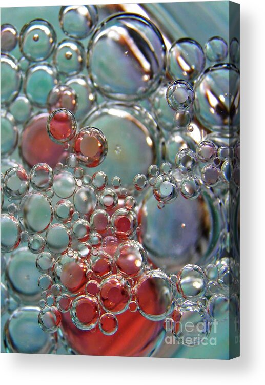 Bubbles Acrylic Print featuring the photograph Oil and Water 49 by Sarah Loft