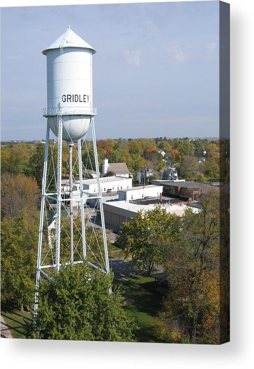 Old Gridley Water Tower Acrylic Print featuring the photograph Old Gridley Water Tower by Dylan Punke