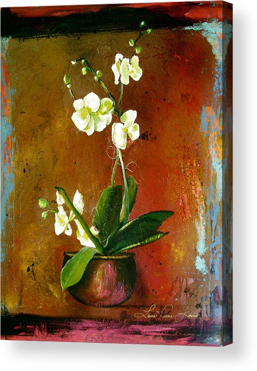 Orchid Art Beautiful Art Acrylic Print featuring the painting Orchid by Laura Pierre-Louis