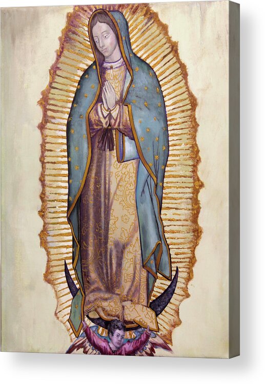 Catholic Acrylic Print featuring the painting Our Lady of Guadalupe by Richard Barone