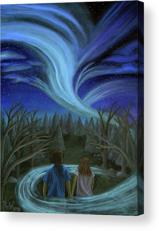 Surreal Acrylic Print featuring the painting Out of the Woods by Mark Lopez