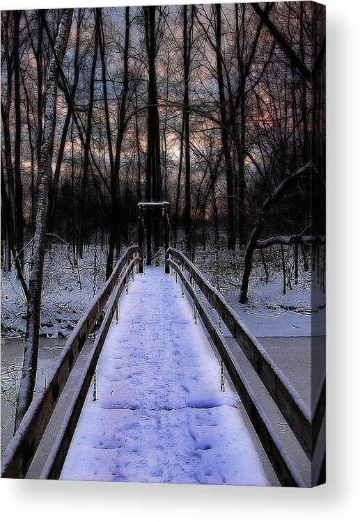 Hovind Acrylic Print featuring the photograph Over the Frozen River by Scott Hovind