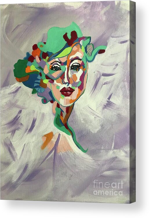 Original Art Work Acrylic Print featuring the painting Painted Lady #2 by Theresa Honeycheck