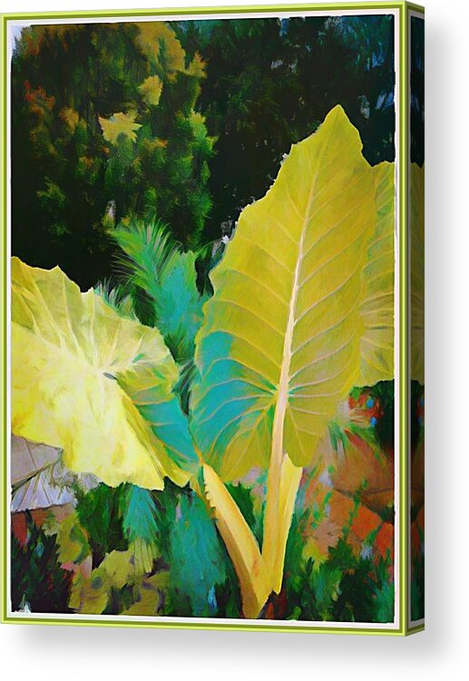 Palm Acrylic Print featuring the painting Palm Branches by Mindy Newman