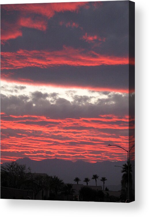 Hills Acrylic Print featuring the photograph Palm Desert Sunset by Phyllis Kaltenbach