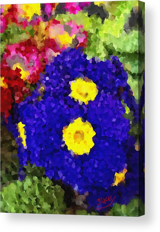 Floral Acrylic Print featuring the digital art Pansies by Donna Blackhall