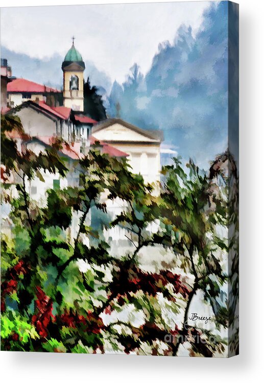 Parrocchia Di Colonno Acrylic Print featuring the digital art Parrocchia Di Colonno by Jennie Breeze