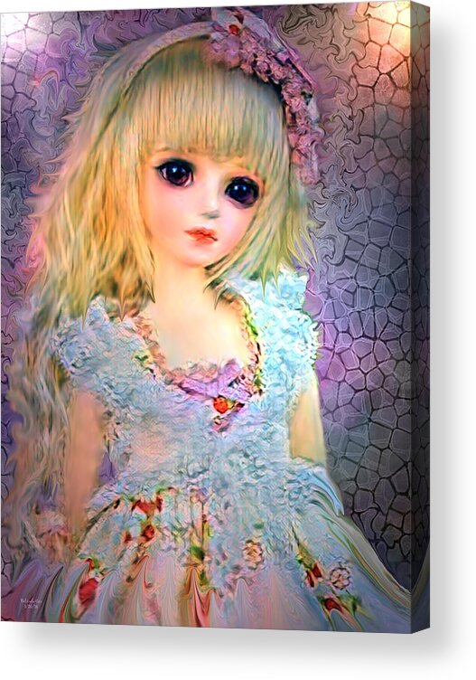 Digital Art Acrylic Print featuring the digital art Pastel Baby Doll by Artful Oasis