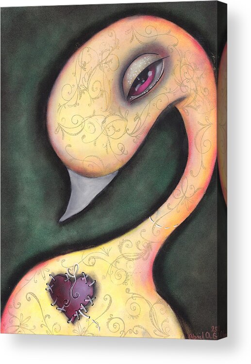 Swan Acrylic Print featuring the painting Paz by Abril Andrade