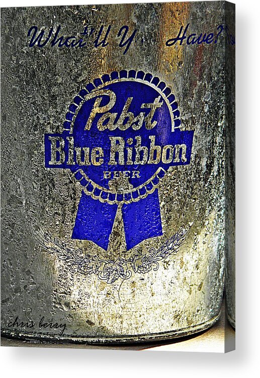 Adult Acrylic Print featuring the photograph PBR Bucket O Beer by Chris Berry