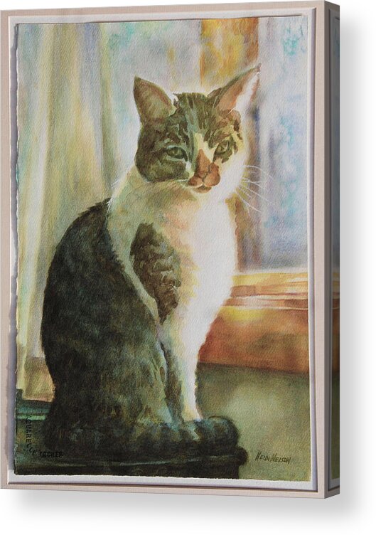 Animals Acrylic Print featuring the painting Peeping Tom by Heidi E Nelson