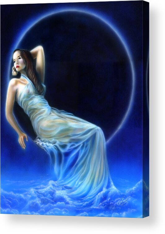  Acrylic Print featuring the painting Phases of the Moon, New Moon by Wayne Pruse