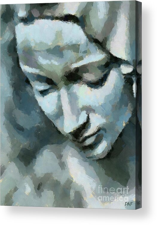 Portrait Acrylic Print featuring the painting Pieta-detail by Dragica Micki Fortuna