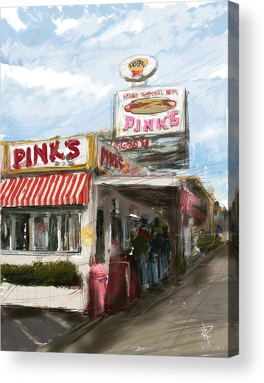 Pinks Acrylic Print featuring the mixed media Pinks by Russell Pierce