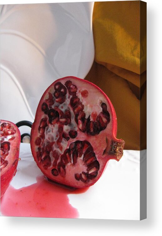 Food Acrylic Print featuring the photograph Pomegranate Red by Lindie Racz