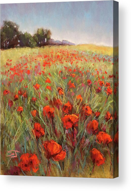 Poppy Acrylic Print featuring the painting Poppy Dance by Susan Jenkins