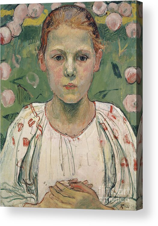 Young Acrylic Print featuring the painting Portrait of Kathe von Bach in the Garden by Ferdinand Hodler