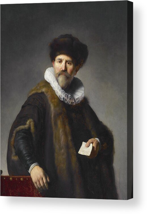 Dutch Painters Acrylic Print featuring the painting Portrait of Nicolaes Ruts by Rembrandt
