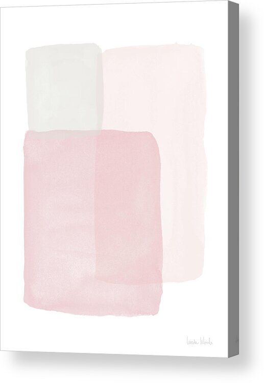 Watercolor Acrylic Print featuring the painting Pretty Pink Boxes 1- Art by Linda Woods by Linda Woods