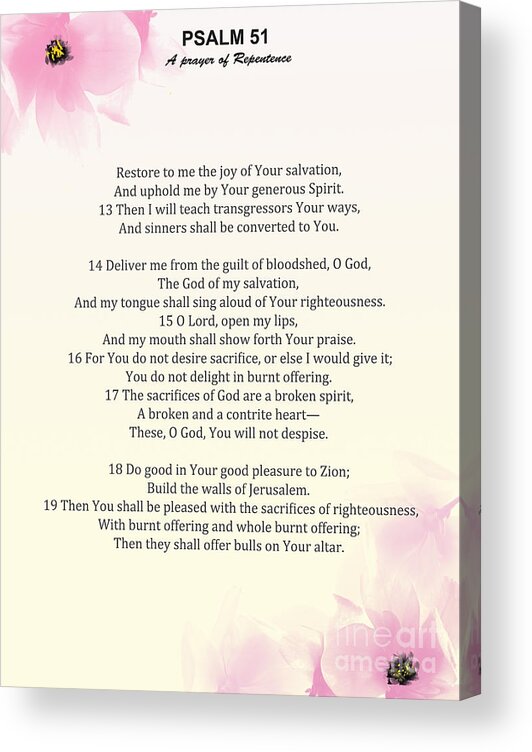 Psalm 51 Acrylic Print featuring the painting Psalm 51 Pg 2 by Trilby Cole