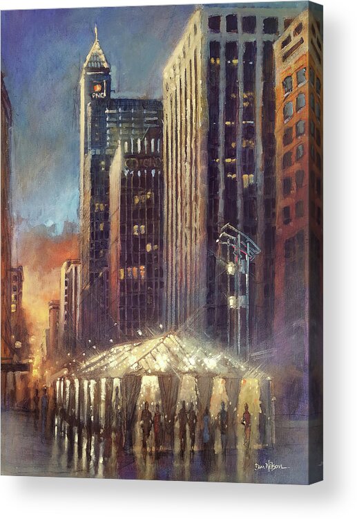 Acrylic Print featuring the painting Raleigh with Symphony Tent by Dan Nelson