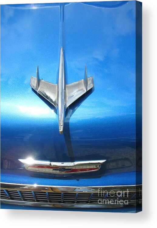 Fifties Chevys Acrylic Print featuring the photograph Rare Car Hood Ornament by John Malone