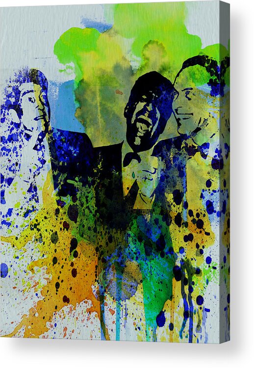 Frank Sinatra Acrylic Print featuring the painting Rat Pack by Naxart Studio